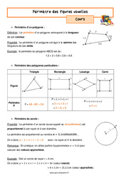 Périmètre des figures usuelles - Séquence complète : Secondaire 1 - PDF à imprimer