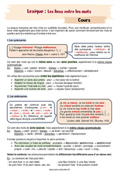Les liens entre les mots (synonymes, antonymes, paronymes, homonymes) - Séquence complète : Secondaire 2 - PDF à imprimer