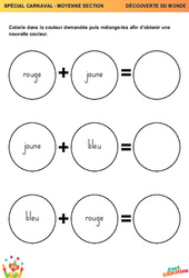 Couleur - Carnaval - Questionner le monde en maternelle : Maternelle 1 - PDF à imprimer