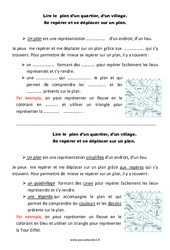 Quartier - Village - Cours, Leçon - Lire un plan : Primaire 2 - PDF à imprimer