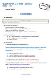 Saisons - Fiche de préparation - Le temps : Primaire 3 - PDF à imprimer