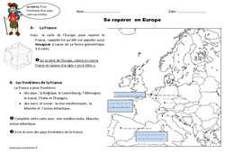 Se repérer en Europe - Exercices : Primaire 2 - PDF à imprimer