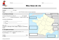 Mes lieux de vie - Cours, Leçon : Primaire 2 - PDF à imprimer