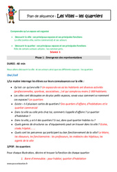 Ville - Quartier - Séquence - Fiche de préparation : Primaire 3 - PDF à imprimer