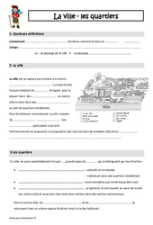 Ville - Quartiers - Cours, Leçon : Primaire 3 - PDF à imprimer