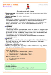 Se repérer dans la classe - Séquence - Fiche de préparation : Maternelle 1 - PDF à imprimer