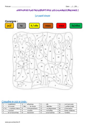Passé simple - Coloriage magique : Primaire 5 - PDF à imprimer