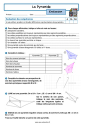 La Pyramide - Examen Evaluation avec la correction : Secondaire 2 - PDF à imprimer
