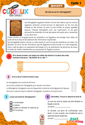 Qu’est - ce qu’un hiéroglyphe&nbsp;? - Curieux de tout : Primaire 2, 3 - PDF à imprimer