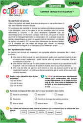 Comment fabrique - t - on du parfum ? - Curieux de tout : Secondaire 1, 2, 3 - PDF à imprimer