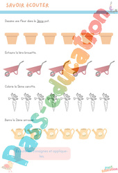 Jardinage - Printemps - Savoir écouter : Maternelle 1 - PDF à imprimer