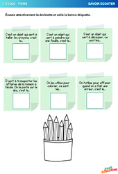 L'école - Savoir écouter en maternelle : Maternelle 1 - PDF à imprimer