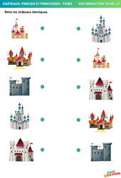 Les châteaux - Discrimination visuelle : Maternelle 1 - PDF à imprimer