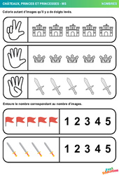 Couronnes, Épées - Nombres : Maternelle 1 - PDF à imprimer