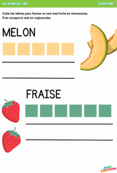 Les fruits du marché - Ecriture : Maternelle 1 - PDF à imprimer