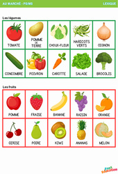 Les légumes et les fruits - Vocabulaire : Maternelle 1 - PDF à imprimer