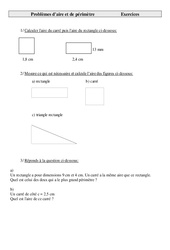 Aire et périmètre - Problèmes - Exercices - 1 : Primaire 5 - PDF à imprimer