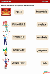 Les professionnels du cirque - Lecture : Maternelle 1 - PDF à imprimer