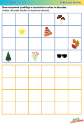 Les 4 saisons - Repérage spatial en maternelle : Maternelle 1, 2 - PDF à imprimer