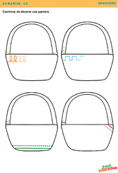 Paniers - Au marché - Graphisme : Maternelle 2 - PDF à imprimer