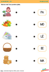 Au marché - Phonologie : Maternelle 2 - PDF à imprimer