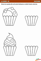 Cupcakes - A la cuisine - Graphisme : Maternelle 2 - PDF à imprimer