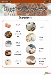 Le gâteau aux noix - Recette - Découvrir l'écrit : Maternelle 2 - PDF à imprimer