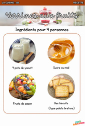Verrines aux fruits - Recette - Découvrir l'écrit : Maternelle 2 - PDF à imprimer