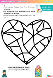 Vitrail en forme de cœur - Artistique : Maternelle 2 - PDF à imprimer