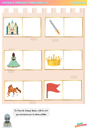 Les syllabes - Châteaux, Princes et Princesses - Phonologie : Maternelle 2 - PDF à imprimer