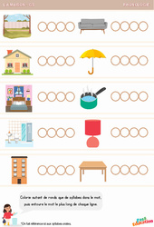 Syllabes de la maison - Phonologie : Maternelle 2 - PDF à imprimer