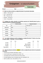 Le subjonctif présent - Exercices corrigés : Secondaire 2 - PDF à imprimer