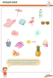Les objets de l'été - Phonologie : Maternelle 2 - PDF à imprimer