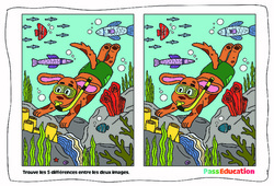Été - Jeu des 5 différences : Maternelle 1, 2 - PDF à imprimer