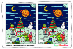 Noël - Jeu des 7 différences : Maternelle 2, Primaire 1, 2 - PDF à imprimer