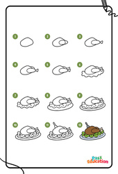 Poulet - Apprendre à dessiner : Maternelle 2, Primaire 1, 2 - PDF à imprimer