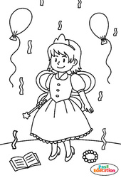 La fée - Coloriage sur le carnaval : Maternelle 1, 2, Primaire 1 - PDF à imprimer