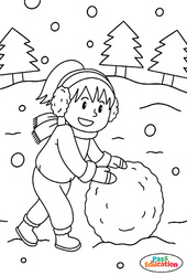 Boule De Neige - Coloriage sur l'hiver : Maternelle 1, 2, Primaire 1 - PDF à imprimer