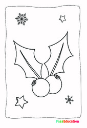 Branche de houx - Coloriage : Maternelle 1 - PDF à imprimer