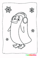 Le pingouin d'hiver - Coloriage : Primaire 1, 2 - PDF à imprimer