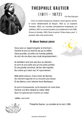 À deux beaux yeux (Théophile Gautier) - Littérature : Secondaire 2 - PDF à imprimer