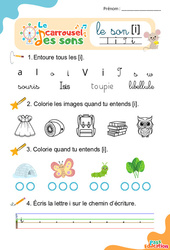 Le son [i] - Phonologie - Lecture - Le carrousel des sons : Maternelle 2, Primaire 1, 2