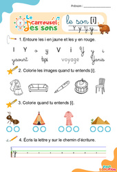 Le son [i] = y - Phonologie - Lecture - Le carrousel des sons : Maternelle 2, Primaire 1, 2