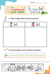 Le son [u] - Phonologie - Lecture - Le carrousel des sons : Maternelle 2, Primaire 1, 2