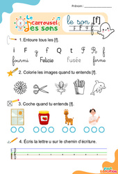 Le son [f] - Phonologie - Lecture - Le carrousel des sons : Maternelle 2, Primaire 1, 2