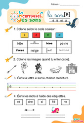 Le son [e] - Phonologie - Lecture - Le carrousel des sons : Maternelle 2, Primaire 1, 2