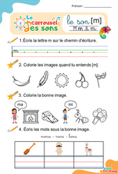 Le son [m] - Phonologie - Lecture - Le carrousel des sons : Maternelle 2, Primaire 1, 2