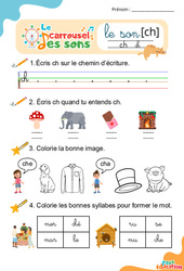 Le son [ch] - Phonologie - Lecture - Le carrousel des sons : Maternelle 2, Primaire 1, 2
