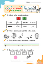 Le son [z] - Phonologie - Lecture - Le carrousel des sons : Maternelle 2, Primaire 1, 2