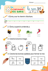 Le son [p] - Phonologie - Lecture - Le carrousel des sons : Maternelle 2, Primaire 1, 2